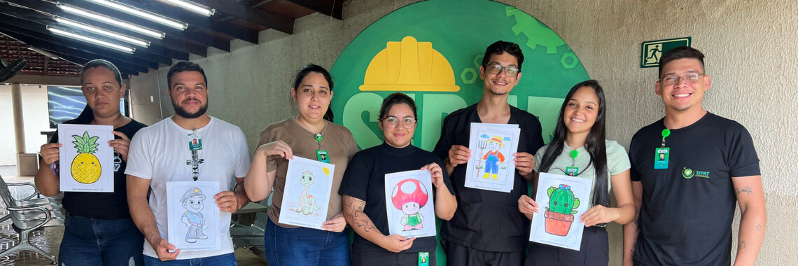 Semana Interna de Prevenção de Acidentes de Trabalho no Hospital Estadual de Trindade (Hetrin), destacando palestras e atividades de saúde mental.